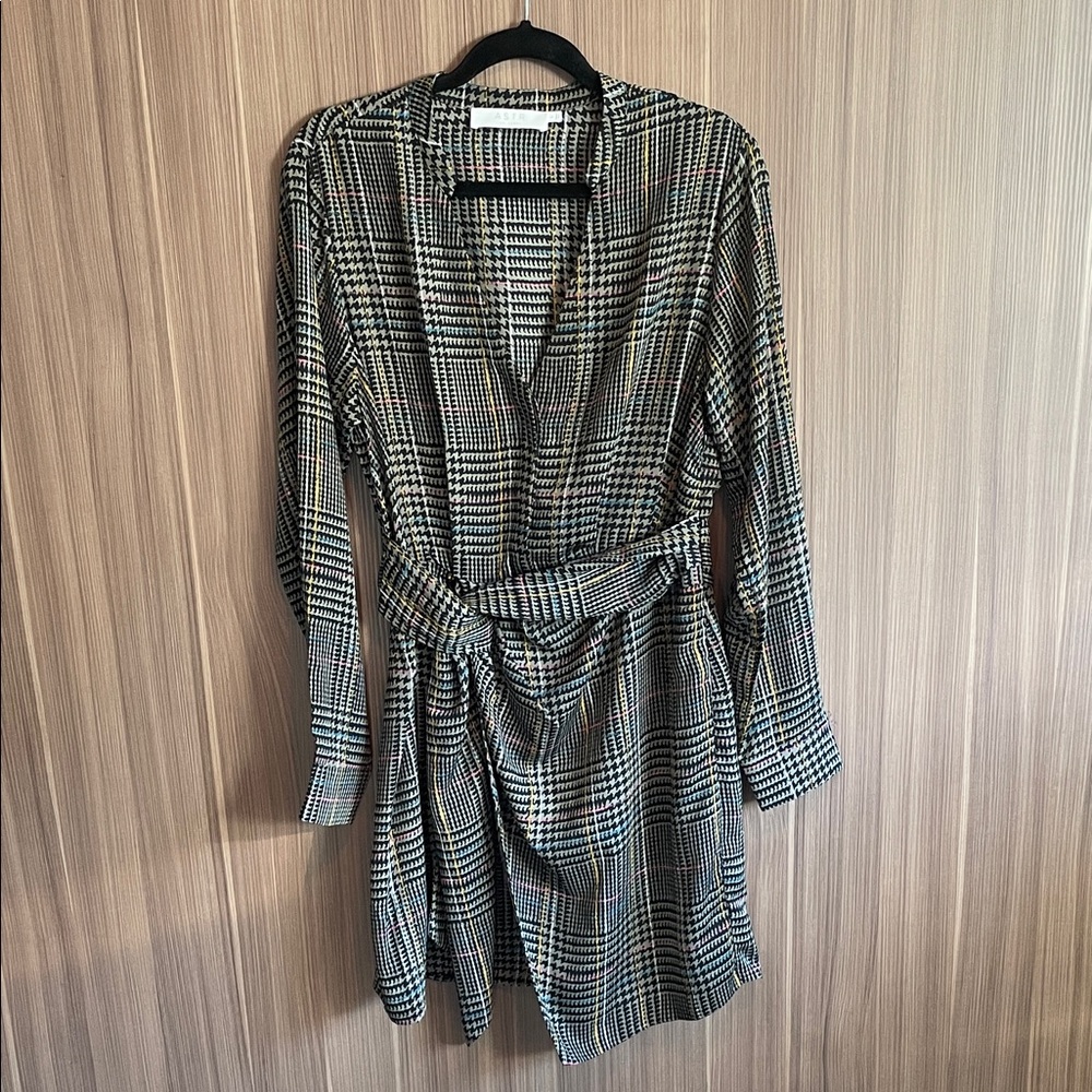 ASTR Plaid Long Sleeve Dress